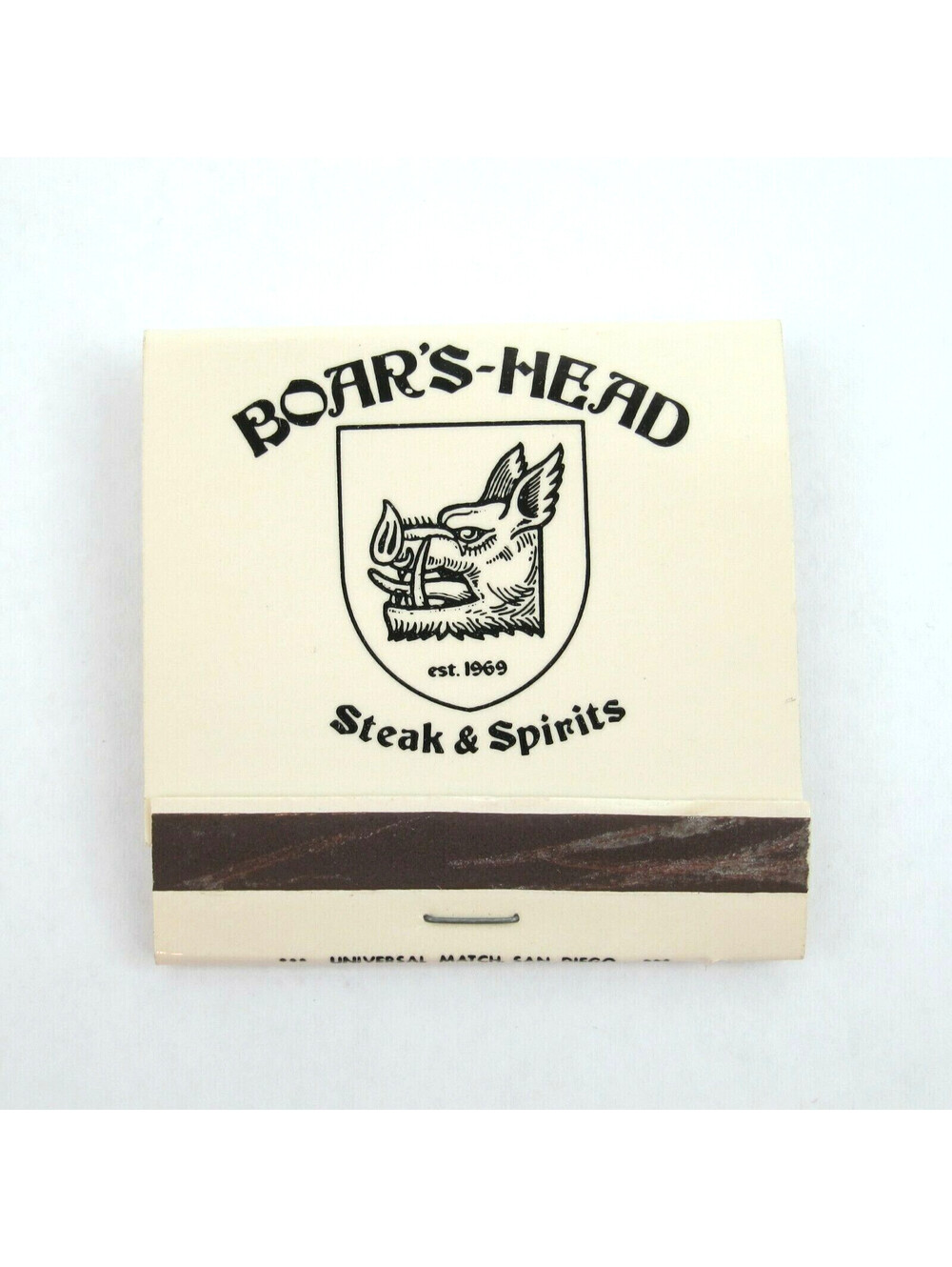 Vintage Matchbook Boars Head Steak & Spirits Est 1969 with Matches California